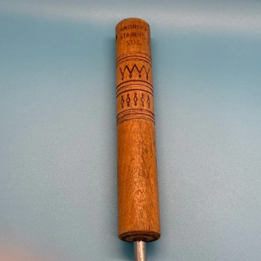 VTG Androck Stainless Steel Long Handle Griddle Pancake Turner Carve Wood Handle
